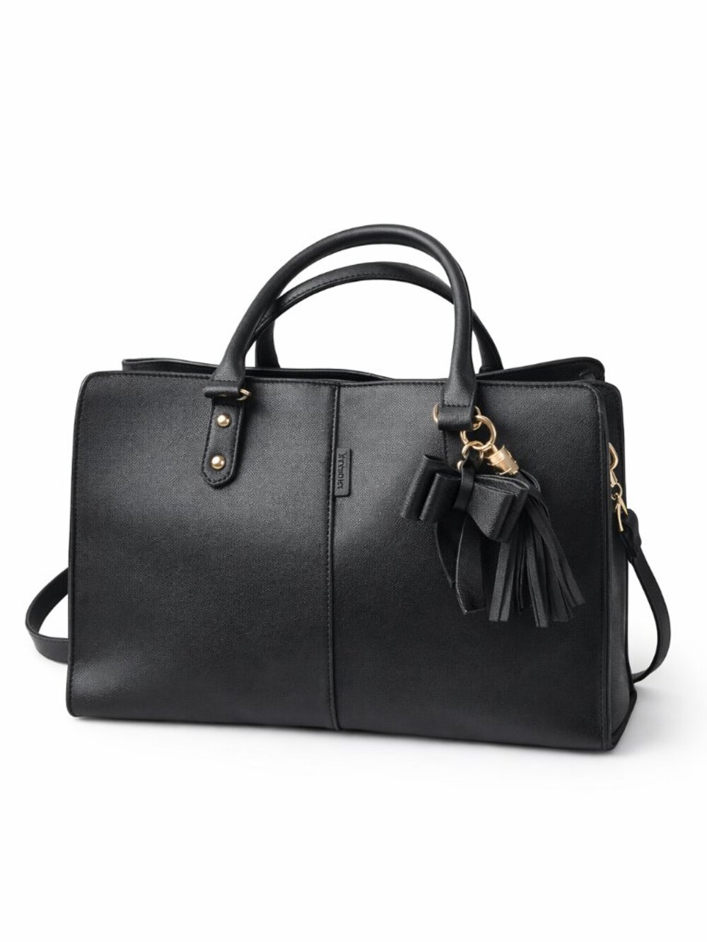 ECOSUSI Black Laptop Tote | Structured Work Bag | Waterproof Business Briefcase